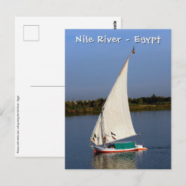 Felucca som seglar längs Nilen - Aswan, Egyptenen Vykort