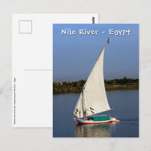 Felucca som seglar längs Nilen - Aswan, Egyptenen Vykort