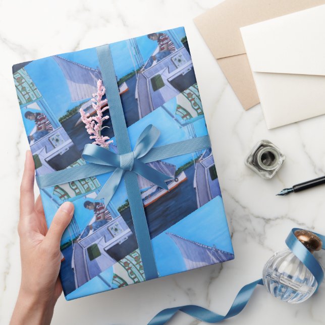 Feluccas på Nilen Målning av Alfred Fox Presentpapper (Gifting)