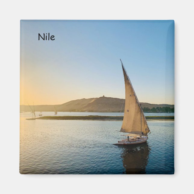 Felukka på Nilen i Aswan Magnet (Framsidan)