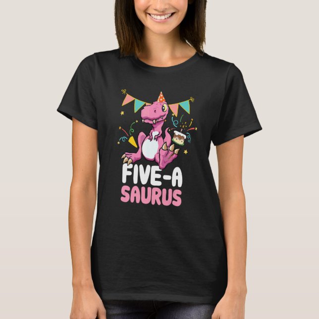 Fem A Saurus Dinosaur Cute Kiddo Rex T Shirt (Framsida)