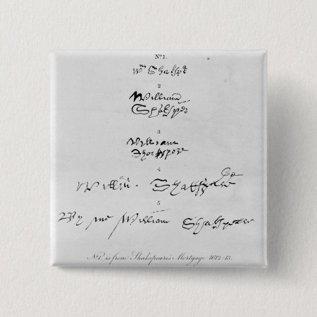 Fem äktaa autografer av William Shakespeare Knapp (Framsida)