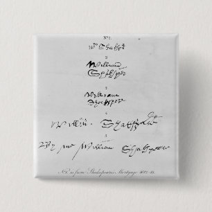Fem äktaa autografer av William Shakespeare Knapp
