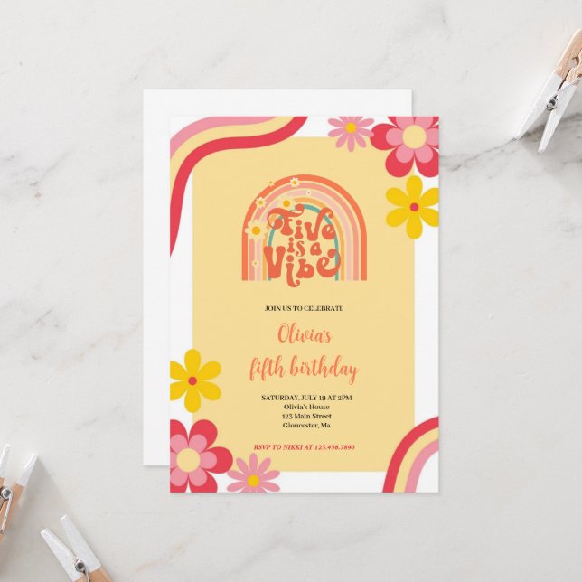 fem är en inbjudan om livfödelsedag (Fram/Back In Situ)