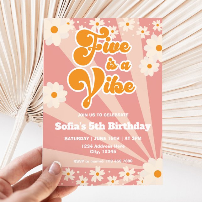 Fem är en inbjudan till Vibe Retro Birthday (Skapare uppladdad)