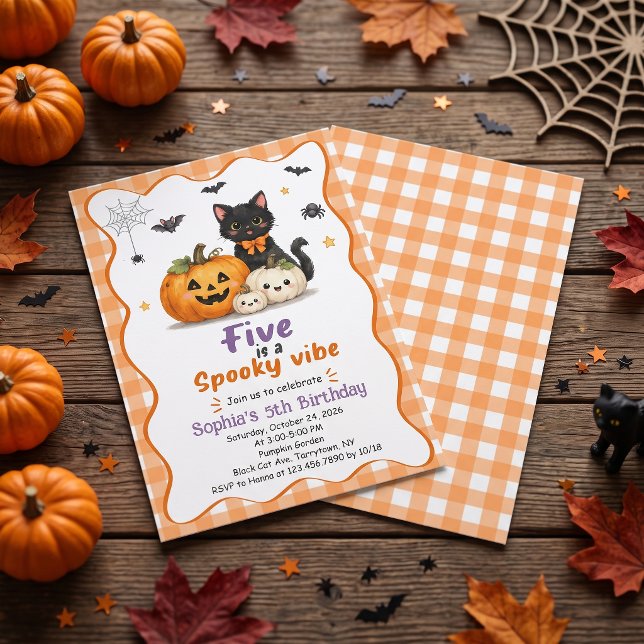 Fem är en kuslig Halloween 5-års inbjudan (Skapare uppladdad)