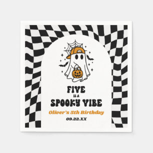 Fem är en kuslig stämning Halloween 5-års födelsed Pappersservett