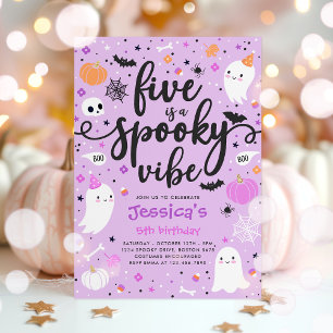 Fem är en saga, Halloween Ghost Birthday Inbjudningar