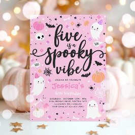 Fem är en saga, Halloween Ghost Birthday Inbjudningar