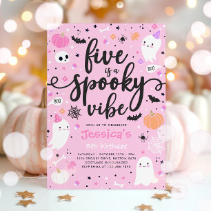 Fem är en saga, Halloween Ghost Birthday Inbjudningar
