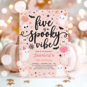 Fem är en saga, Halloween Ghost Birthday Inbjudningar