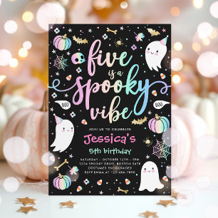 Fem är en saga, Halloween Ghost Birthday Inbjudningar