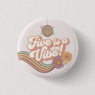 Fem är en Vibe 5:e födelsedagsfest Knapp