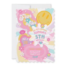 Fem är en Vibe Groovy 5:e födelsedagsinbjudan