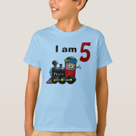 Fem år gammal leksak tåg-födelsedagpojke t-shirt
