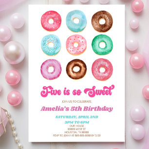 Fem är så söt, Donut Sprinkle, femte Födelsedagsfe Inbjudningar