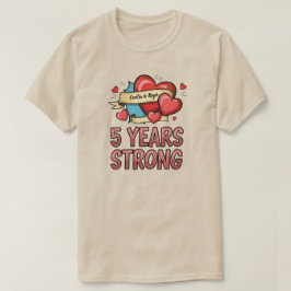 Fem år starkt anpassningsbart t shirt