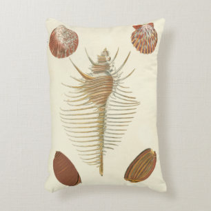 Fem av en typ Seashells Prydnadskudde