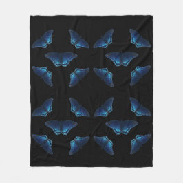 Fem blå fjärilar Mönster Fleecefilt