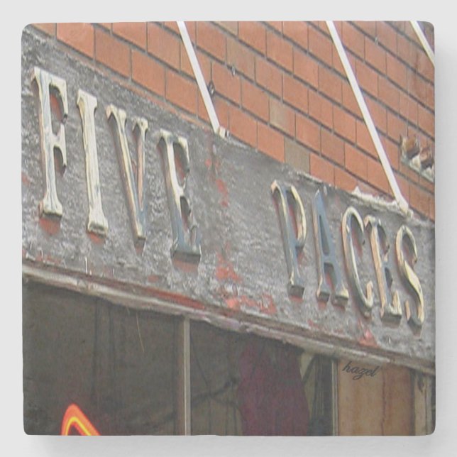 Fem blanksteg, fem blanksteg, fem blanksteg stenunderlägg (Framsidan)