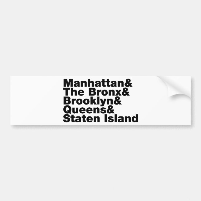 Fem Boroughs ~ New York City Bildekal (Framsidan)