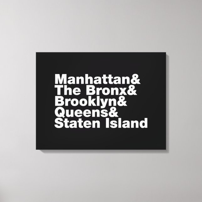 Fem Boroughs ~ New York City Canvastryck (Framsida)