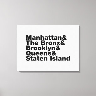Fem Boroughs ~ New York City Canvastryck
