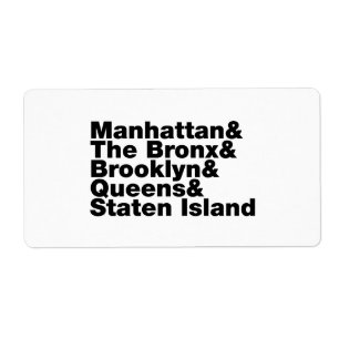 Fem Boroughs ~ New York City Fraktsedel