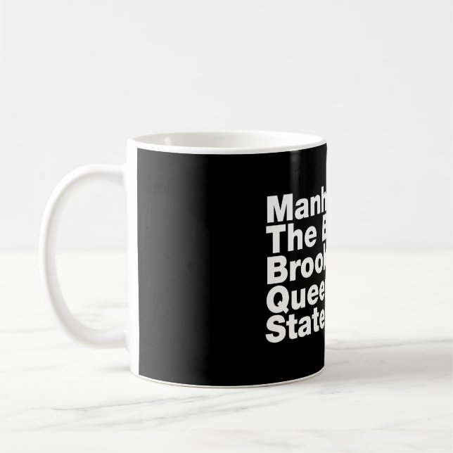Fem Boroughs ~ New York City Kaffemugg (Vänster)
