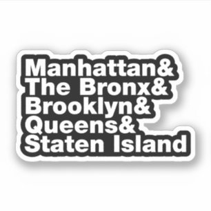 Fem Boroughs ~ New York City Klistermärken