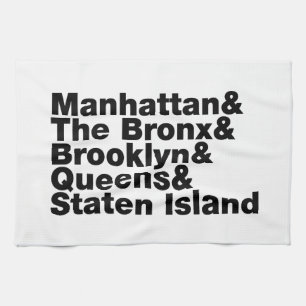 Fem Boroughs ~ New York City Kökshandduk