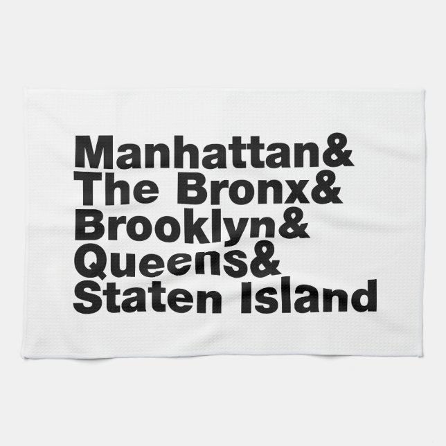 Fem Boroughs ~ New York City Kökshandduk (Horisontell)