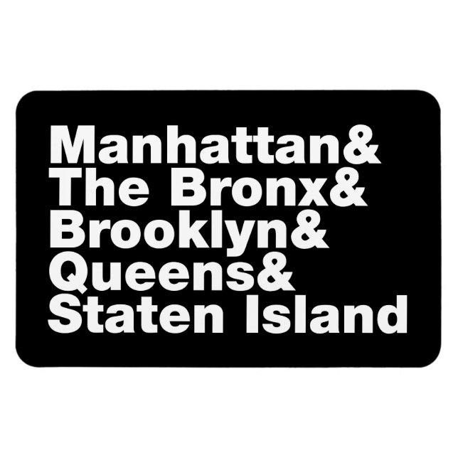 Fem Boroughs ~ New York City Magnet (Horisontell)