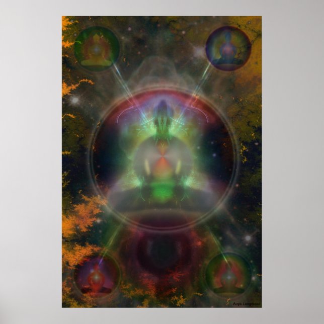 Fem Buddha Mandala Poster (Framsidan)