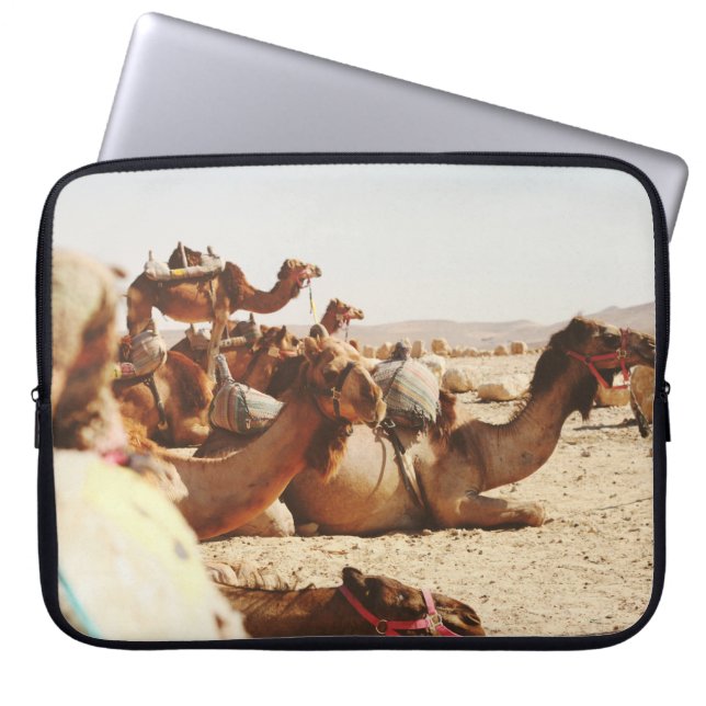 FEM CAMELS PÅ FÄLT LAPTOP FODRAL (Framsidan)