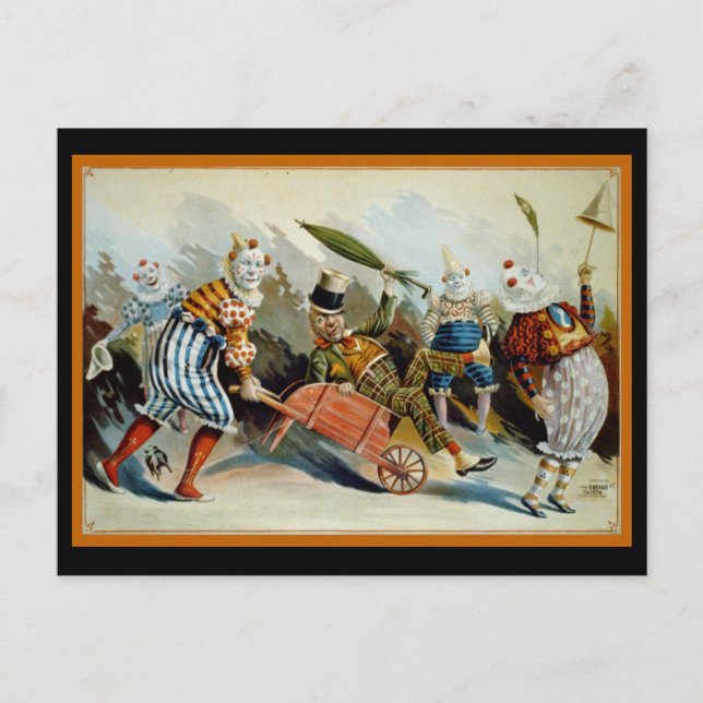 Fem clowner vykort (Framsida)