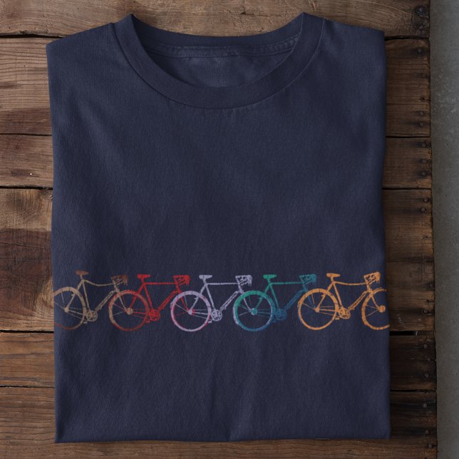 fem cyklar av olika färg coola t shirt (Skapare uppladdad)