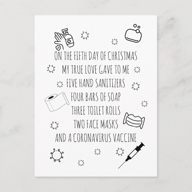 Fem dagar med Covid-julfonen Helg Vykort (Framsida)