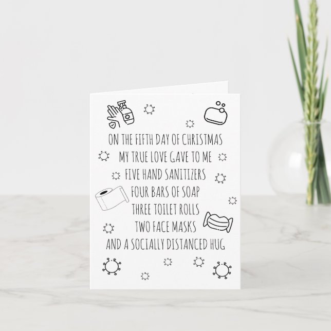 Fem dagar med Covid-julfonen Helgkort (Framsida)