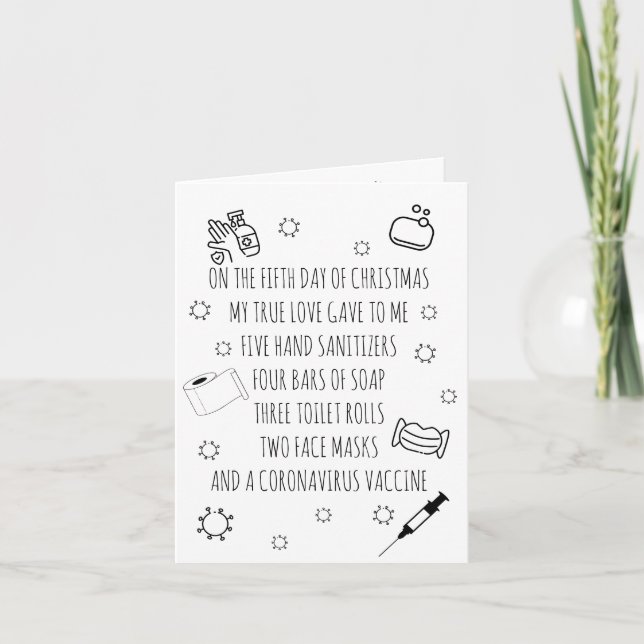 Fem dagar med Covid-julfonen Helgkort (Framsida)