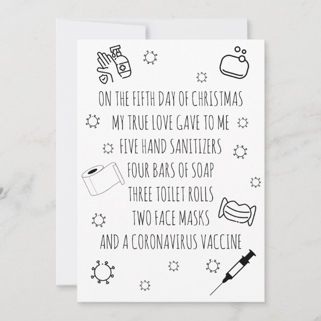 Fem dagar med Covid-julfonen Julkort (Framsida)