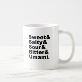 Fem den söta salt sura bitterheten & Umamien för Kaffemugg