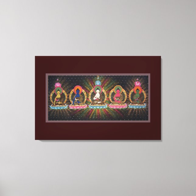 Fem Dhyani Buddhas Wrapped Canvas (Framsida)