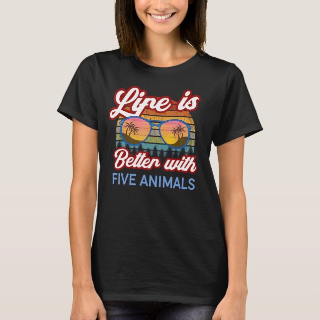 Fem djur Shaolin Sunset. Life är bättre med Fi T Shirt (Framsida)