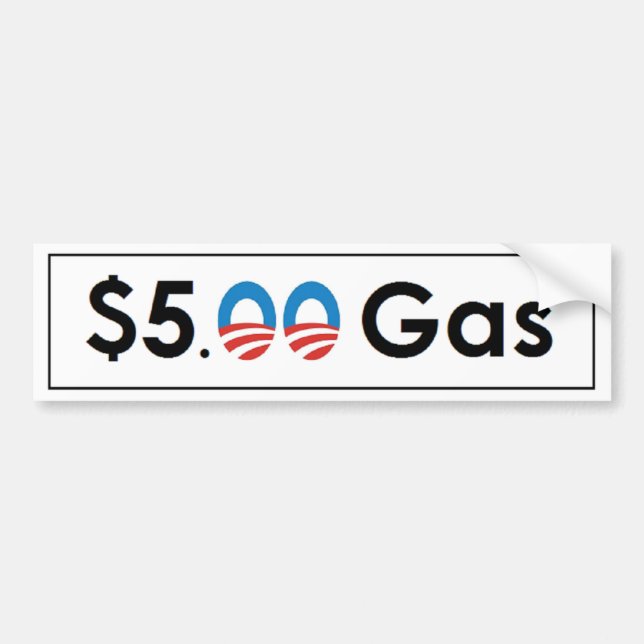 Fem dollar gasar Obama Bildekal (Framsidan)