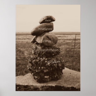 Fem dygder av Zen Poster