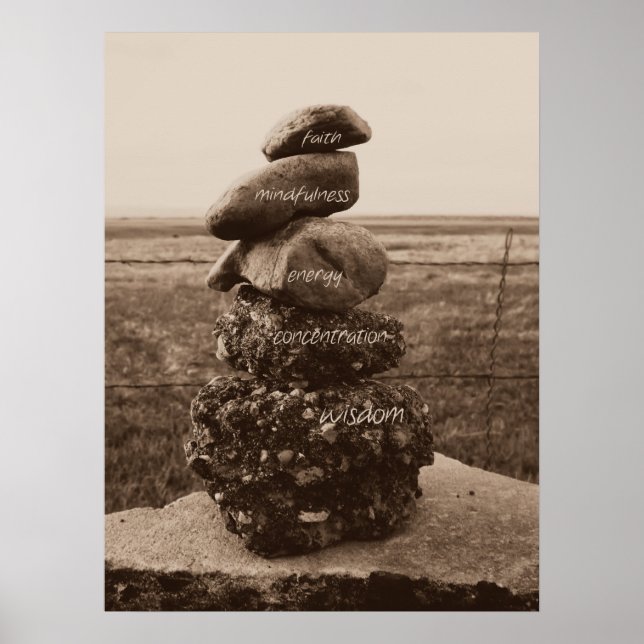 Fem dygder av Zen Poster (Framsidan)