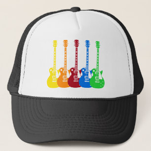 Fem elektriska gitarrer keps