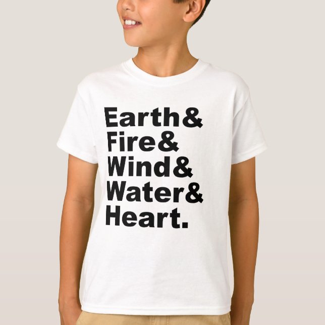 Fem element | Jord Eld Vind Vatten & Hjärta Tee Shirt (Framsida)