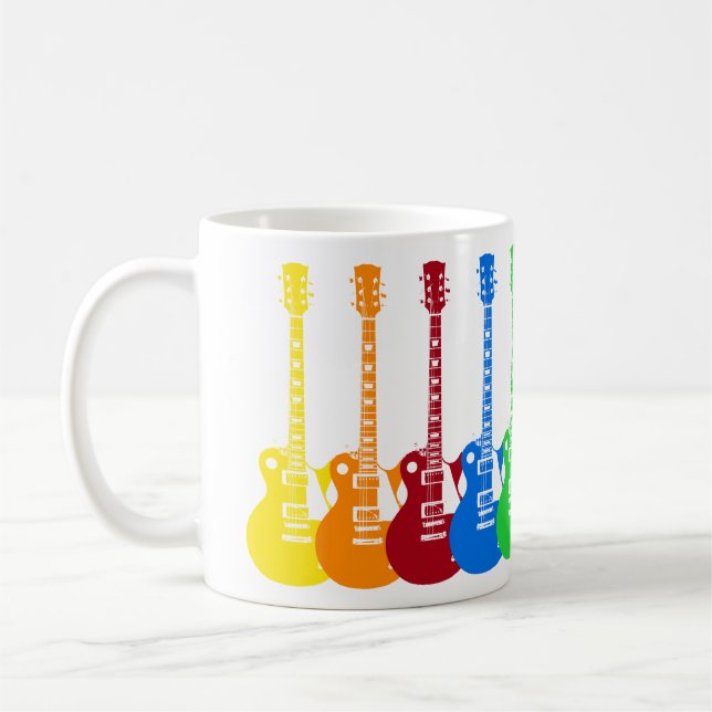 Fem Färgglada Elgitarrer  Kaffemugg (Vänster)